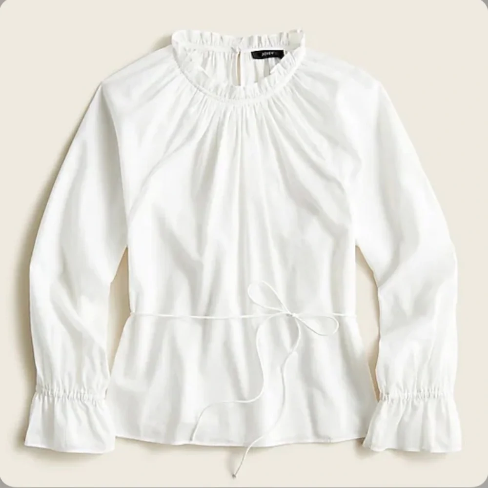 NWT J. Crew Women's Tie-Waist Top in Organic Cotton Voile